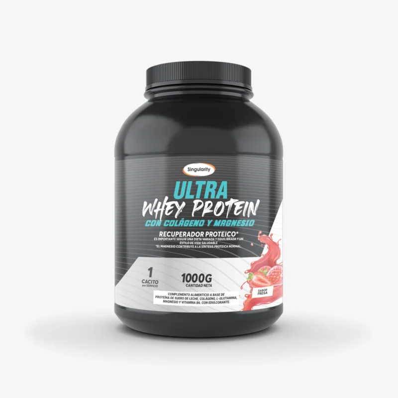 Whey Protein Fresa. Proteina Whey de sabor Fresa de la marca Singularity. 1KG.